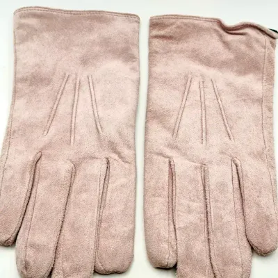 Genuine Leather Pale Pink Gloves