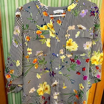 Calvin Klein Striped Floral Shirt 