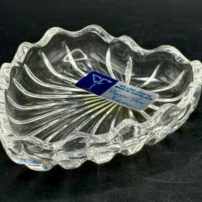 24% Lead Crystal Trinket Dish Made In Yugoslavia 