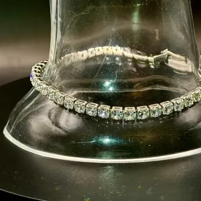 Silver Tone Costume Bracelet Tennis Style 