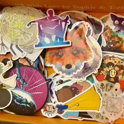 Sticker Mystery Lot-Studio Ghibli, Dragon Ball, Animals, Rick & Morty & More