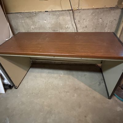 Large metal desk