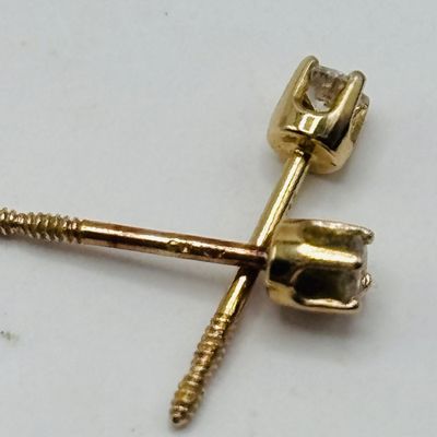 LOT 200: Petite 14K Diamond Earrings .40g Tw
