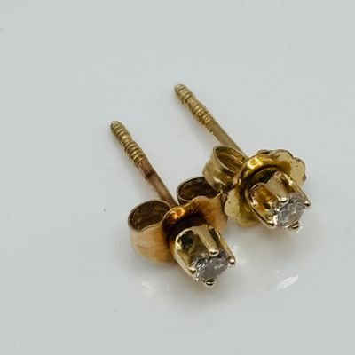 LOT 200: Petite 14K Diamond Earrings .40g Tw
