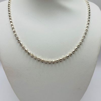 LOT 201; Italy 925 Sterling Silver Bead Ball 18" Necklace 10.89g Tw