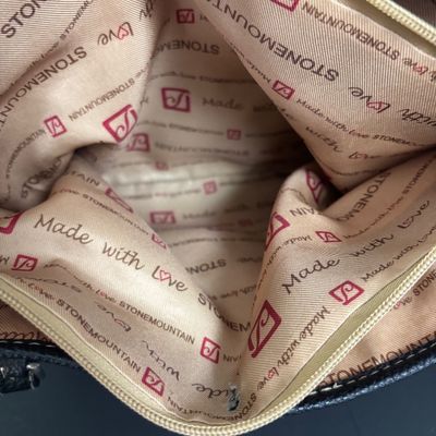 LOT 137: Stone Mountain Collection: Heart Print Bag & Blue/Tan Pasiley Crossbody