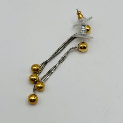 LOT 203: Heart Shaped Pendant w/Twisted Gold Tone Wire, Dangling Pierced Earrings & Gold Tone Crucifix