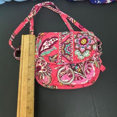 LOT 141: Vera Bradley Call Me Coral Small Crossbody, July Angel Accent Figurine, Zipper Pouches, Scarves & More