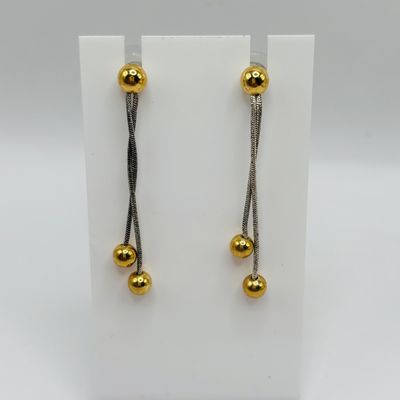 LOT 203: Heart Shaped Pendant w/Twisted Gold Tone Wire, Dangling Pierced Earrings & Gold Tone Crucifix