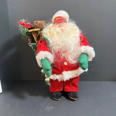 LOT 22: Vintage Style Plush Santa, and Dream Pets Bull and Cow