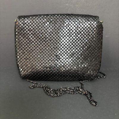 LOT 139: Nicole Miller Beaded Evening Bag & Black Metal Mesh Envelope Purse
