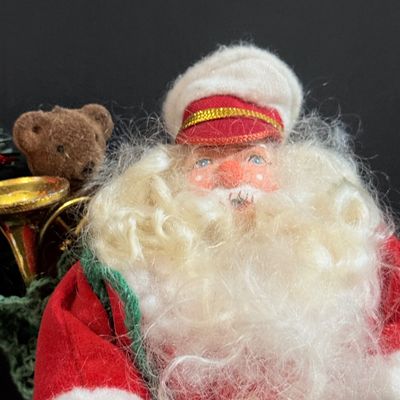 LOT 22: Vintage Style Plush Santa, and Dream Pets Bull and Cow