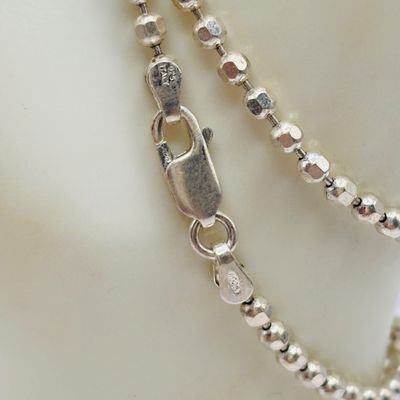 LOT 201; Italy 925 Sterling Silver Bead Ball 18" Necklace 10.89g Tw
