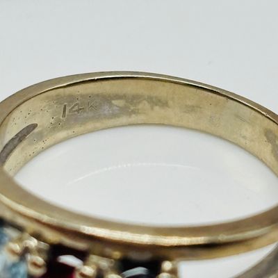 LOT 197: Mother's Ring 14K, 3.79g Tw, sz6.5
