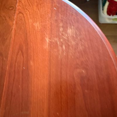 LOT 64: Wooden 4-Sided Drop Cloverleaf Pedestal Table, Floor Lamp and Floral Wall Art