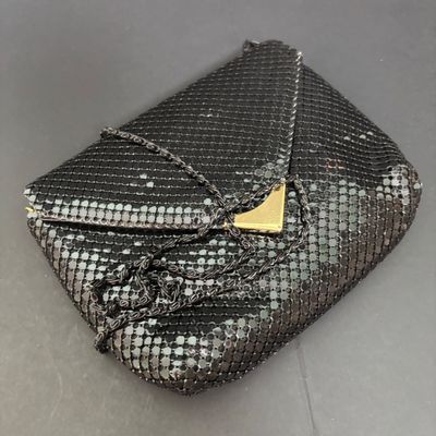 LOT 139: Nicole Miller Beaded Evening Bag & Black Metal Mesh Envelope Purse