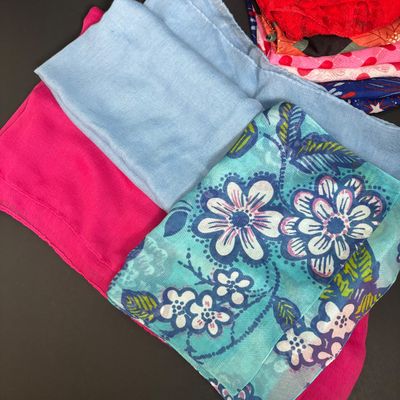 LOT 141: Vera Bradley Call Me Coral Small Crossbody, July Angel Accent Figurine, Zipper Pouches, Scarves & More