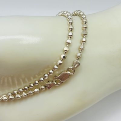 LOT 201; Italy 925 Sterling Silver Bead Ball 18" Necklace 10.89g Tw