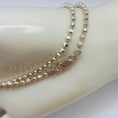 LOT 201; Italy 925 Sterling Silver Bead Ball 18" Necklace 10.89g Tw