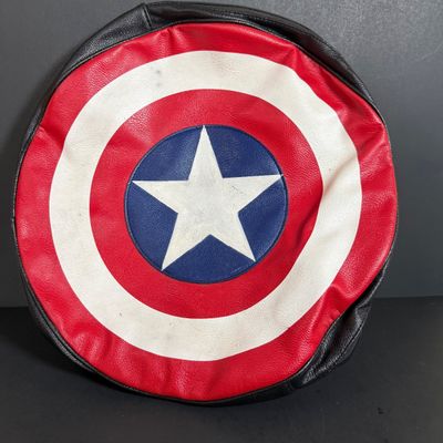 LOT 76: Marvels Captain America Shield Backpack with Wonder Woman Costume (Cape, Shirt and Headband Only)