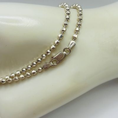 LOT 201; Italy 925 Sterling Silver Bead Ball 18" Necklace 10.89g Tw