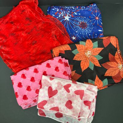 LOT 141: Vera Bradley Call Me Coral Small Crossbody, July Angel Accent Figurine, Zipper Pouches, Scarves & More