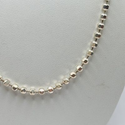 LOT 201; Italy 925 Sterling Silver Bead Ball 18" Necklace 10.89g Tw