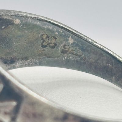 LOT 181: Vintage Oval Onyx 925 Sterling Silver Ring, 5.45g Tw, sz11