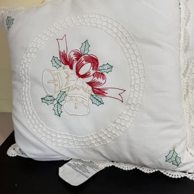 LOT 164: Large Assortment of Holiday Tea Towels, Napkins, Stockings Pillows Decor and More
