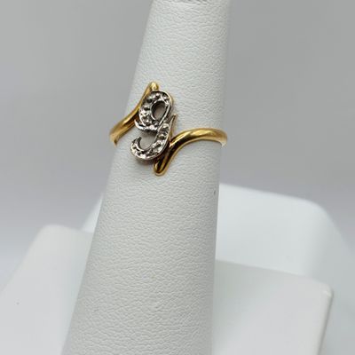 LOT 198: Initial G 14K Gold Ring 1.65g Tw sz 5.5