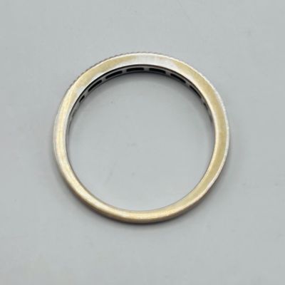 LOT 183: Slim Diamond Band Ring: 14K India, 2.08g TW, sz 7