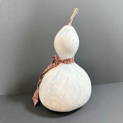 LOT 20: Collection of Festive Snowmen and Other Holiday Decor Including Painted Gourds and a Glass Frog Santa