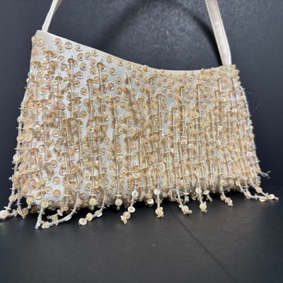 LOT 139: Nicole Miller Beaded Evening Bag & Black Metal Mesh Envelope Purse