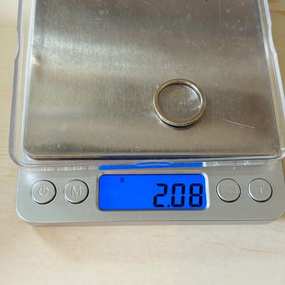 LOT 183: Slim Diamond Band Ring: 14K India, 2.08g TW, sz 7
