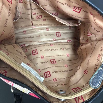 LOT 137: Stone Mountain Collection: Heart Print Bag & Blue/Tan Pasiley Crossbody