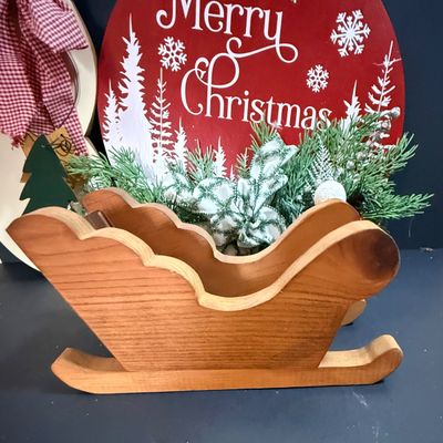 LOT 25: Primative-Style and Contemporary Wooden Christmas Signs, Plaques and Decor