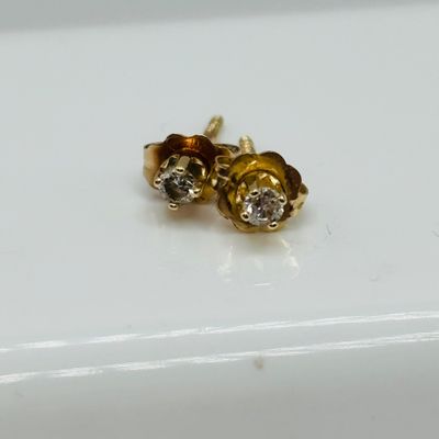 LOT 200: Petite 14K Diamond Earrings .40g Tw