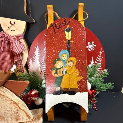 LOT 25: Primative-Style and Contemporary Wooden Christmas Signs, Plaques and Decor