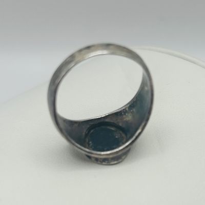 LOT 181: Vintage Oval Onyx 925 Sterling Silver Ring, 5.45g Tw, sz11