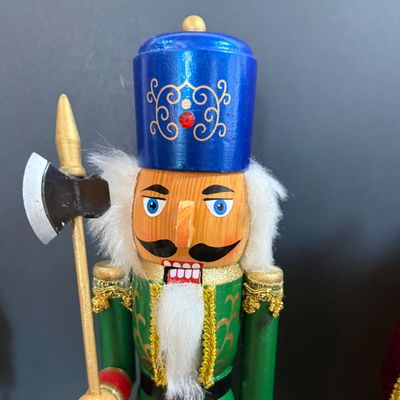 LOT 26: Collection of Wooden Nutcrackers with Other Holiday Decor - Including Santa of The World in Original Box & More