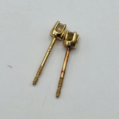 LOT 200: Petite 14K Diamond Earrings .40g Tw