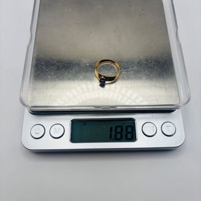 LOT 182: Pear Cut Amethyst Color Stone, SRB 14k Ring, 1.88g Tw, sz4.5