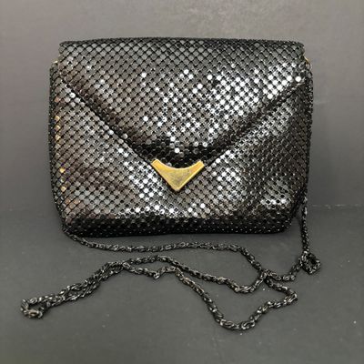 LOT 139: Nicole Miller Beaded Evening Bag & Black Metal Mesh Envelope Purse