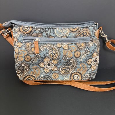 LOT 137: Stone Mountain Collection: Heart Print Bag & Blue/Tan Pasiley Crossbody