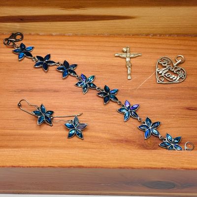 LOT 205: Seaside Themed Cedar Memory Box & Fashion Jewelry