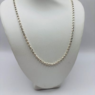 LOT 201; Italy 925 Sterling Silver Bead Ball 18" Necklace 10.89g Tw