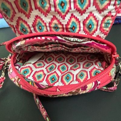 LOT 141: Vera Bradley Call Me Coral Small Crossbody, July Angel Accent Figurine, Zipper Pouches, Scarves & More