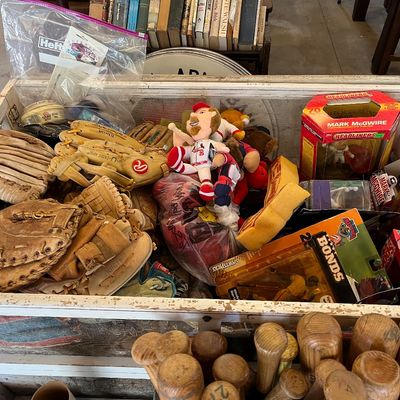 Baseball mitts, action figures