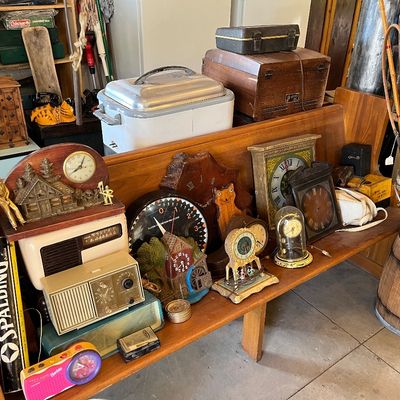 Clocks and church pew