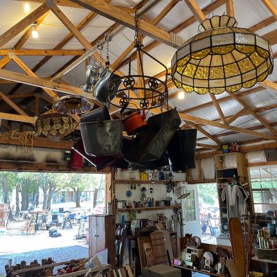Vintage shades / lamps and buckets